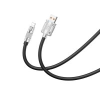 Дата-кабель USB XO NB227 6A Lightning цинковий сплав/м'який силіконовий 1.2м black