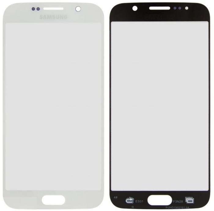 Стекло дисплея для ремонта Samsung G920 Galaxy S6 белый - 544996