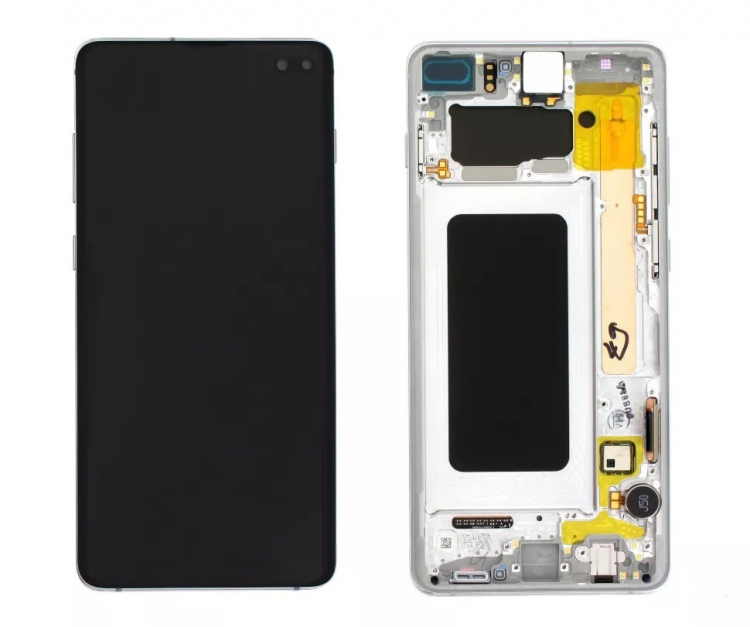 Дисплей для Samsung G975F Galaxy S10+ с сенсором и рамкой белый (Oled) - 560233