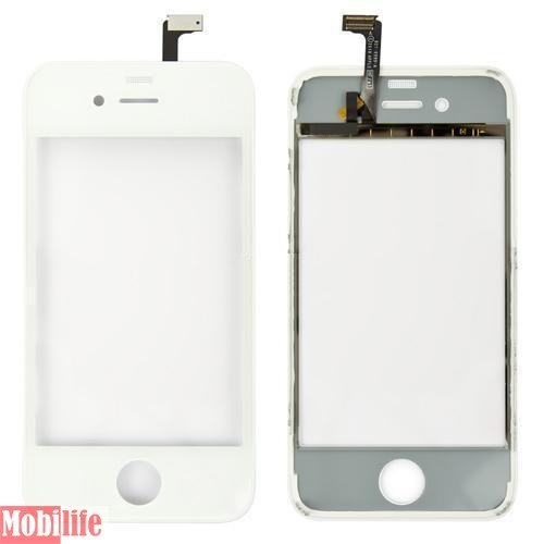 Сенсорное стекло (тачскрин) для iPhone 4, с рамкой, белый - 534613