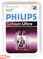 Батарейка Philips Lithium Ultra AAA FR03-LB2A 2шт Цена упаковки.