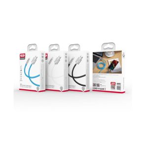 Дата-кабель USB XO NB227 6A Type-C цинковий сплав/м'який силіконовий 1.2м black - 914521