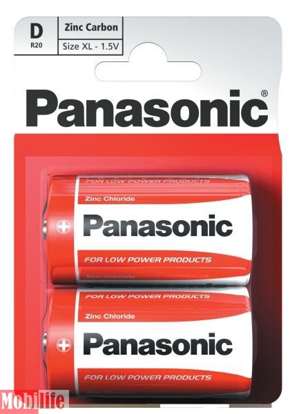 Батарейка Panasonic D R20 Carbon-Zinc 2шт Special R20REL2BP Цена 1шт. - 532631