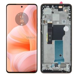 Дисплей Motorola XT2307 Moto Edge 40 Neo с сенсором и рамкой, Peach Fuzz (AMOLED) - 929402