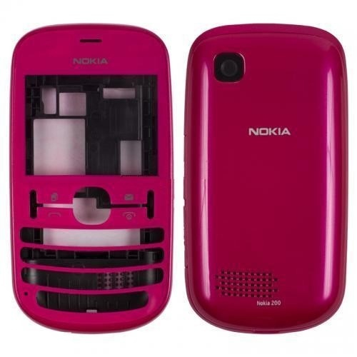 Корпус Nokia Asha 200, Asha 201 рожевий - 534213