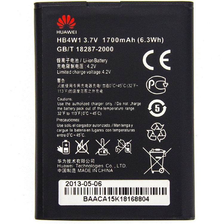 Аккумулятор для Huawei (HB4W1), 8813d, G510, G525, G520, U8951, G510, Y210, Y530, C8813, C8951, T8951 1700mAh - 537913