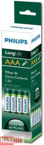 Батарейка Philips LongLife AAA R03-L60T 4шт Цена 1шт. - 528638 Батарейка Philips LongLife AAA R03-L60T 4шт Цена 1шт. - 528638