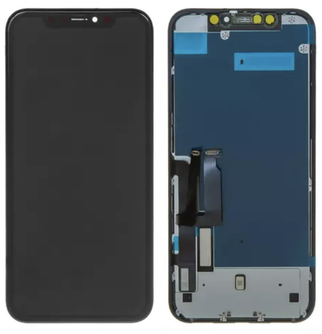 Дисплей для Apple iPhone XR с сенсором и рамкой, черный - 558346