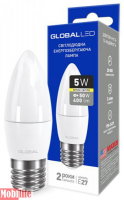 Светодиодная лампа (LED) Global 1-GBL-131 (C37 CL-F 5W 3000K 220V E27 AP)