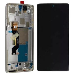 Дисплей Motorola XT2403 Moto Edge 50 Pro с сенсором и рамкой, silver, оригинал - 924560