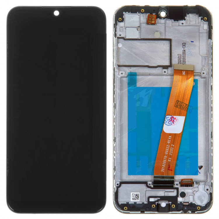 Дисплей для Samsung A015 Galaxy A01 с сенсором и рамкой Черный Оригинал (широкий шлейф) - 564902