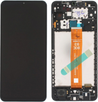 Дисплей для Samsung A127 Galaxy A12 (2021) с сенсором и рамкой Черный Оригинал GH82-26486A