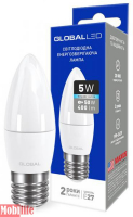 Світлодіодна лампа (LED) Global 1-GBL-132 (C37 CL-F 5W 4100K 220V E27 AP)