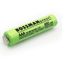 Аккумулятор промышленный Bossman AAA 1.2V 850mAh с контактами под пайку