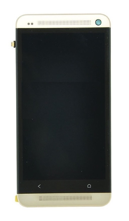Дисплей для HTC One M7 801e с сенсором и рамкой золотистый - 546496
