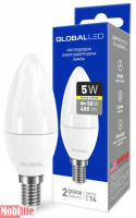 Світлодіодна лампа (LED) Global 1-GBL-133-02 (C37 CL-F 5W 3000K 220V E14 AP)