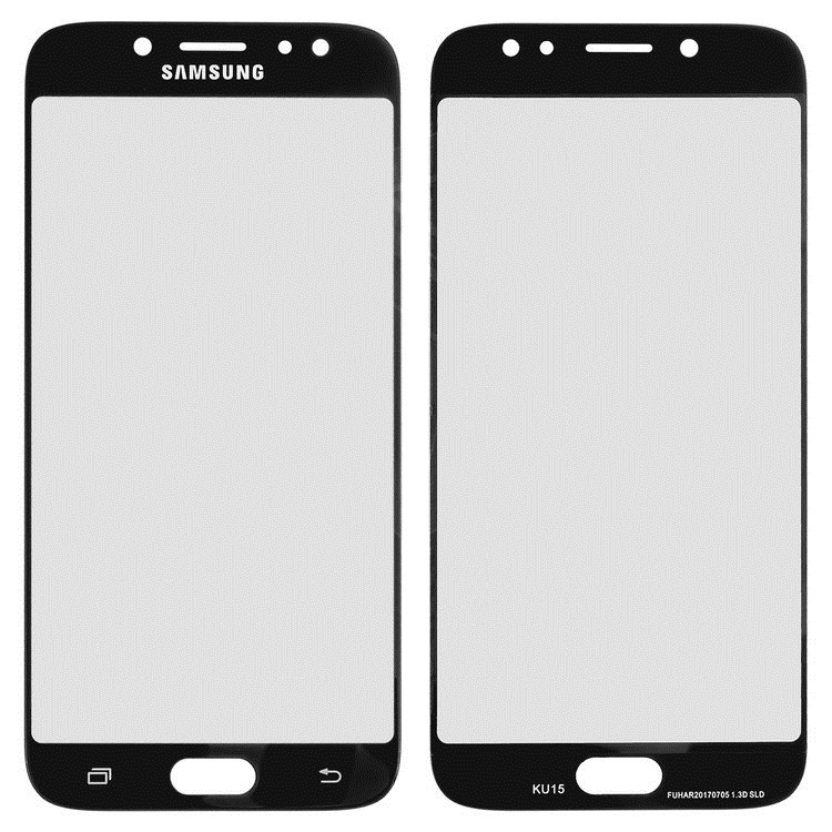 Стекло дисплея для ремонта Samsung Galaxy J7, J730, J730F (2017) черный с OCA-пленкой - 552667