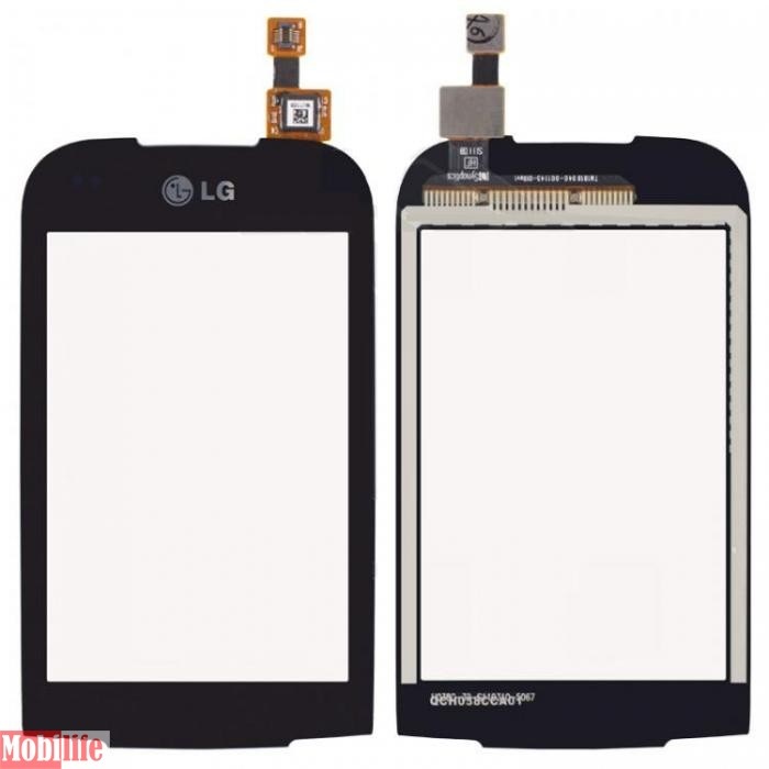 Сенсорное стекло (тачскрин) для LG P690 Optimus Link с передней панелью чёрный
