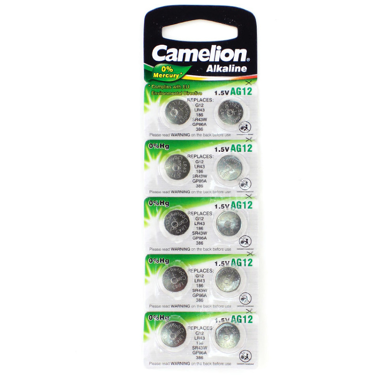 Батарейка Camelion AG12 (LR43, G12, LR43, 186, SR43W, GP86A, 386) 10шт Цена упаковки - 530340