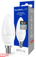 Світлодіодна лампа (LED) Global 1-GBL-134-02 (C37 CL-F 5W 4100K 220V E14 AP)