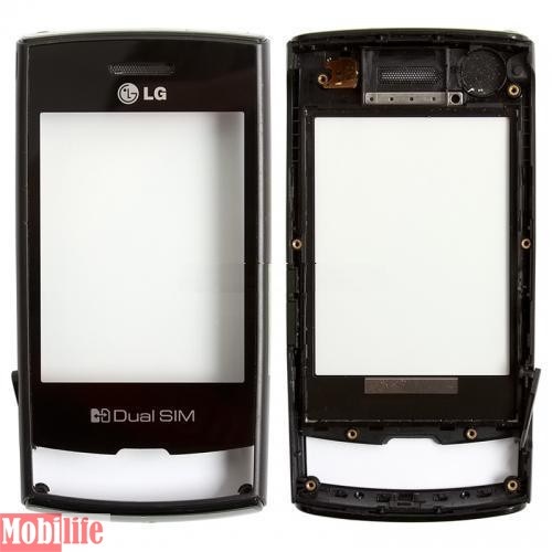 Сенсорное стекло (тачскрин) для LG P520 с передней панелью, черный