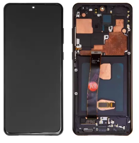 Дисплей для Samsung G988 Galaxy S20 Ultra с сенсором и рамкой, черный, оригинал, GH82-22271A - 563618