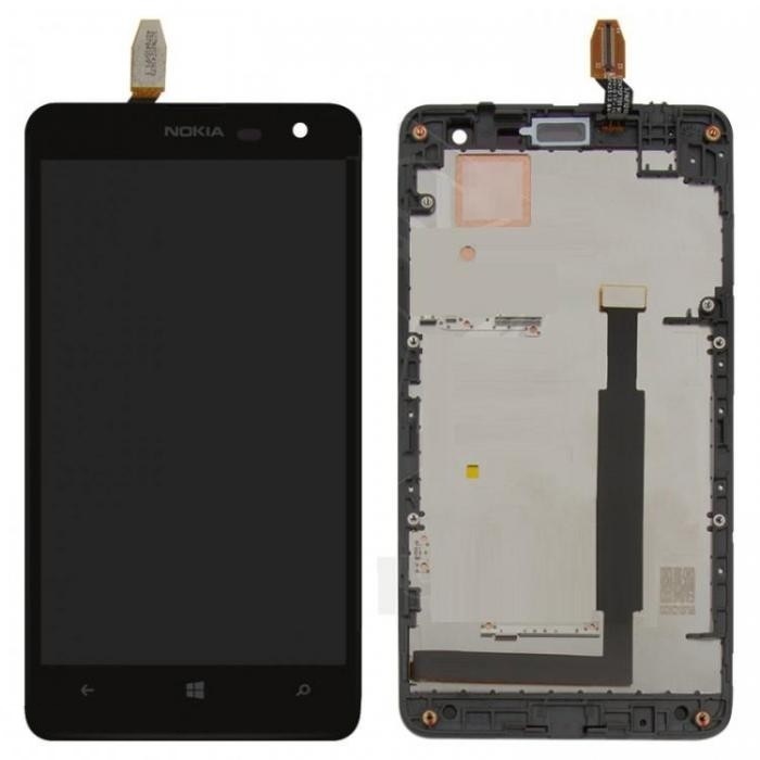 Дисплей для Nokia Lumia 625 с сенсором и рамкой черный - 535924