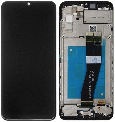 Дисплей для Samsung A025G, M025 Galaxy A02s, M02s 2021 с сенсором  и рамкой Черный Оригинал GH81-18456A (черный шлейф 163x72,5mm) - 908556