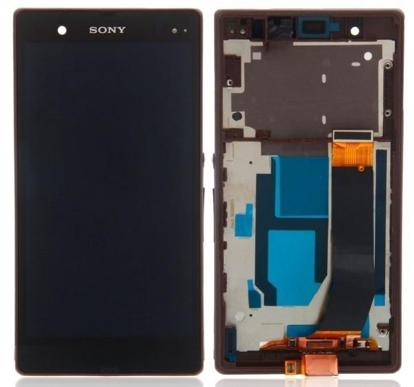 Дисплей для Sony L36h C6602 Xperia Z, LT36i C6603, C6606, C6616 с сенсором и рамкой фиолетовый оригинал - 537124