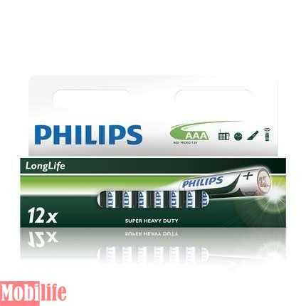 Батарейка Philips LongLife AAA R03-L12B 12шт Цена 1шт. - 512767