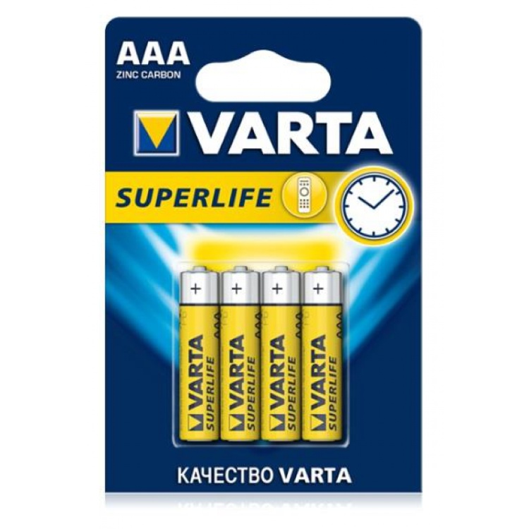 Батарейка Varta AAA R03 4шт Carbon-zink Superlife (02003101414) Цена за 1 елемент - 515958