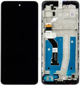 Дисплей для Motorola XT2133 Moto G60s, с сенсором и рамкой, черный - 914229