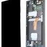 Дисплей Samsung Galaxy S22 Ultra S908 с сенсором и рамкой, Phantom Black, оригинал, GH82-27489A - 908459