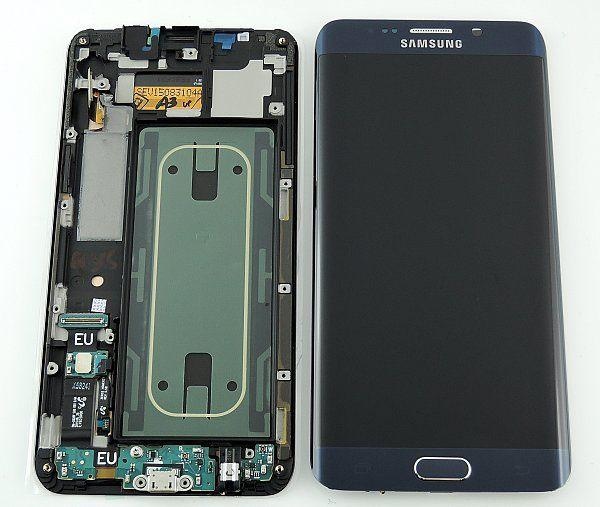 Дисплей для Samsung G928 Galaxy S6 Edge+ (Plus) с сенсором и рамкой Синий оригинал GH97-17819B - 547895