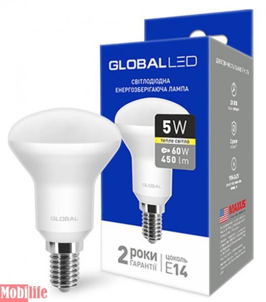 Светодиодная лампа (LED) Global 1-GBL-153 (R50 5W 3000K 220V E14) - 550971