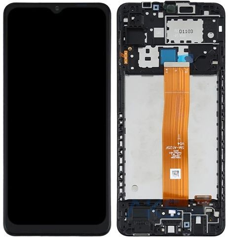 Дисплей для Samsung A125, Galaxy A12 (2020) с сенсором и рамкой Черный Оригинал GH96-14116А - 565207