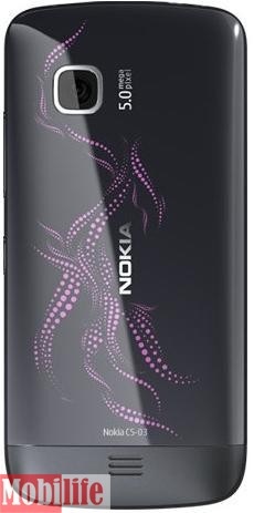 Задняя крышка Nokia C5-03 черный с розовым оригинал - 538323