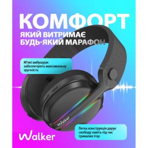 Наушники игровые Bluetooth WALKER BIG WBT-83 black - 922581 Наушники игровые Bluetooth WALKER BIG WBT-83 black - 922581