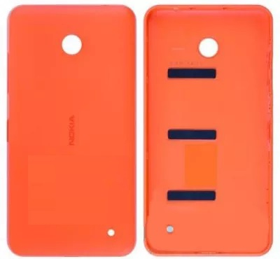 Задняя крышка Nokia 630, 635, 636, 638 Lumia Dual Sim с боковыми кнопками оранжевая - 540280